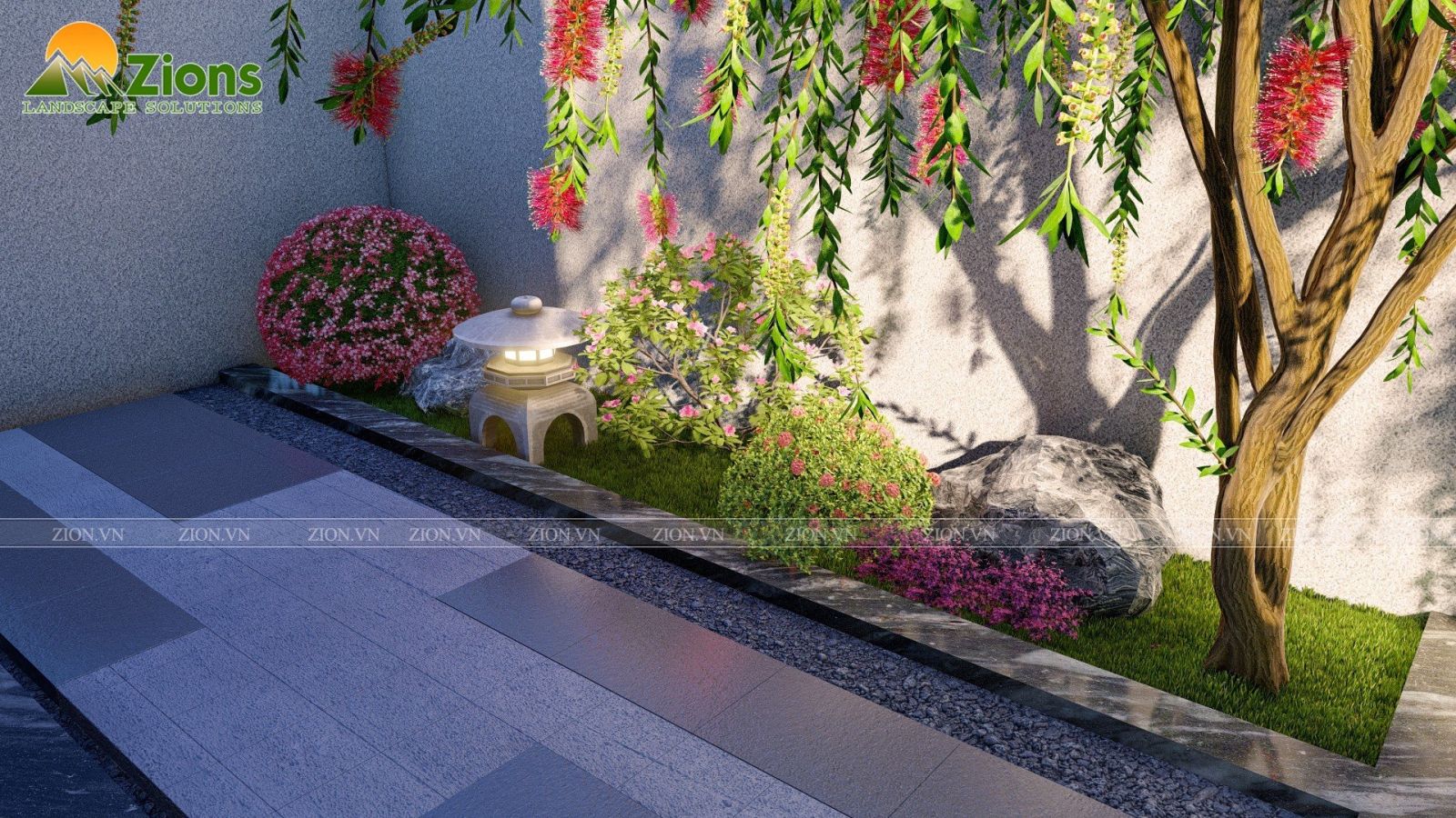 Thiết kế sân vườn phong cách hiện đại tại Bắc Giang